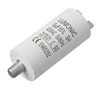 Lumonic Condensador de arranque 5µF 450V | con Enchufe I 26x55mm I 5uF I Condensador de motor con carcasa de plástico I Condensador de funcionamiento I para bombas, cortacéspedes, herramientas