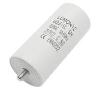 Lumonic Condensador de arranque 60µF 450V | con Enchufe I 45x100mm I 60uF I Condensador de motor con carcasa de plástico I Condensador de funcionamiento I para bombas, cortacéspedes, herramientas