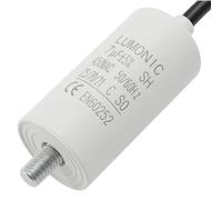 Lumonic Condensador de arranque 7µF 450V | con Cable I 30x60mm I 7uF I Condensador de motor con carcasa de plástico I Condensador de funcionamiento I para bombas, cortacéspedes, herramientas