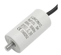 Lumonic Condensador de arranque 9µF 450V | con Cable I 30x60mm I 9uF I Condensador de motor con carcasa de plástico I Condensador de funcionamiento I para bombas, cortacéspedes, herramientas