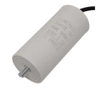 Lumonic Condensador de arranque con Cable I 50µF 450V I 45x100mm I 50uF I Condensador de motor con carcasa de plástico I Condensador de funcionamiento