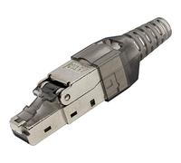 Lumonic Enchufe de Red Conector RJ45 metálico sin Herramientas | con Alivio de tensión y contactos Dorados I Enchufe de crimpado para Cable LAN de Red CAT5 CAT6A CAT7