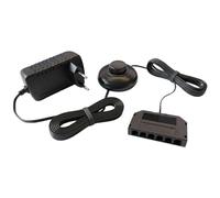 Lumonic Fuente de alimentación LED para iluminación de bordes de cristal 12 V 18 W con interruptor de pedal y distribuidor de 6 vías | 340cm | Plug & Play | Transformador para iluminación de suelo de