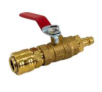 Lumonic I Válvula de bola 1/4 Aduanas con acoplamiento rápido y tapón I Latón resistente a la corrosión I Llave de paso I para aire comprimido I Taller