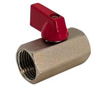 Lumonic I Válvula de bola Hexagonal con mango basculante I 1/4 Aduanas I 2 x Rosca interior I Latón cromado I Llave de paso I para aire comprimido I Taller