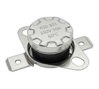 Lumonic Interruptor térmico 60°C Contacto NC 250V 10A Cambio de temperatura termostato KSD301 Bimetal Protección térmica