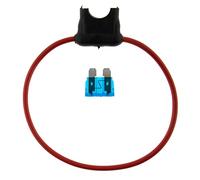 Lumonic portafusibles coche con cable de 25cm I Portafusibles coche 15A fusible plano I Portafusibles coche, portafusibles plano