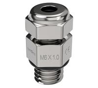 Lumonic Prensaestopas metálico M6 | Rango de sujeción 2-3 mm | IP68 | con contratuerca | Latón niquelado, EMC | -40...+100°C