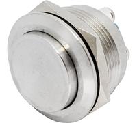 Lumonic pulsador de acero inoxidable en relieve de 22mm de diámetro I Dimensiones: borne de tornillo 250V 3A I Antivandálico según norma IP65