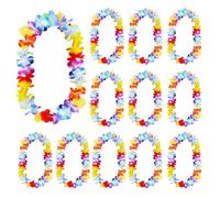 LUMOOM 12 cadenas hawaianas con flores, guirnaldas hawaianas, guirnaldas decorativas hawaianas, guirnaldas para fiestas en la piscina, para niños, adultos, playa, accesorios para fiestas tropicales