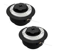 LUMOOM 2 cabezales de corte C6-2 para Stihl FS38 FS40 FS45 FS50 FSA60R FSA86R FSE60, cabezal de desbrozadora y desbrozadora, cabezal de hilo doble M8 x 1,25, rosca izquierda con bobina de hilo