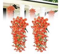 LUMOOM 2 PièCes Plantes Suspendues Artificielles, Plante Artificielle PéTunia, 76 Cm De Fleur Artificielle RaccrochéE Et Du Balcon, DéCoration De Plantes Suspendues, Pour La DéCoration Du