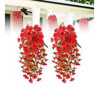 LUMOOM 2 PièCes Plantes Suspendues Artificielles, Plante Artificielle PéTunia, 76 Cm De Fleur Artificielle RaccrochéE Et Du Balcon, DéCoration De Plantes Suspendues, Pour La DéCoration Du