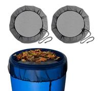 LUMOOM 2 redes para barriles de lluvia, cubierta ajustable para barril de lluvia con cordón, cubierta de red para barril de lluvia, repelente de mosquitos resistente a la intemperie, protección contra