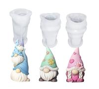 LUMOOM 3 moldes de silicona para duendes de Pascua, enanos 3D, moldes de silicona para fundición, para fundición, decoración de primavera, Halloween, Navidad