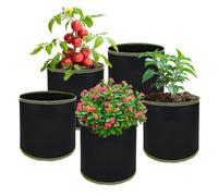 LUMOOM 5 macetas de 8 litros para tomates y patatas, maceta de tela gruesa de 1 galón, bolsa de plantación reutilizable, macetas para verduras, fresas, flores (22 x 20 cm)