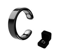 LUMOOM Anillo magnético de menopausia para mujer, terapia magnética, reduce el estrés, la ansiedad, mejora la calidad del sueño (negro), Silicona