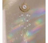 LUMOOM Atrapador de sol para ventana, colgante de cristal, decoración de ventana, arco iris, atrapasueños de cristal, decoración de jardín para el hogar, decoración de primavera para colgar (perlas de