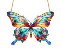 LUMOOM Colgante de colibrí acrílico, decoración de ventana, decoración de jardín, colgante de pájaro de acrílico con cadena, atrapa el sol, para ventanas, oficinas, paredes (mariposa)