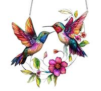 LUMOOM Decoración para ventana colgante, atrapador de sol, colgante de pájaro, colgante de acrílico, decoración para ventana, moderno, atrapasueños de colibrí, decoración de primavera para colgar