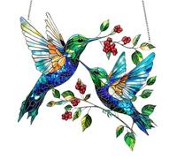LUMOOM Decoración para ventana colgante, atrapador de sol, colgante de pájaro, colgante de acrílico, decoración para ventana, moderno, atrapasueños de colibrí, decoración de primavera para colgar