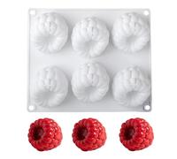 LUMOOM Molde de silicona 3D de frambuesa, molde de silicona reutilizable para hornear, para pasteles, bombones, gelatina, helados y creaciones creativas de pastelería