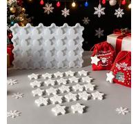 LUMOOM Moldes de silicona con forma de estrella con números del 1 al 24, molde de silicona de Navidad, molde de yeso, calendario de Adviento, yeso para fundir para DIY silicona colgante estrellas