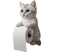 LUMOOM Portarrollos de papel higiénico gato, soporte de papel higiénico impreso en 3D, soporte de papel higiénico montado en la pared, soporte de papel higiénico decorativo para baño y cocina, sin
