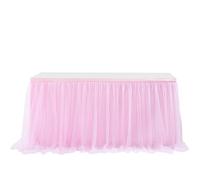 LUMoony Falda de mesa de tul de 183 x 77 cm, falda de mesa de tul para decoración de mesa, gasa de escritorio, mantel tutú para baby shower, boda, cumpleaños, fiesta, bar, día de San Valentín, Navidad