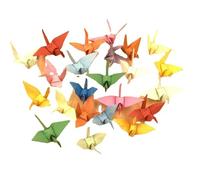 LUMoony Grúas de papel de origami, 50 unidades, 15 cm, hechas a mano, plegadas, papel de origami, para bodas, fondo, decoración del hogar, origami, grullas de papel de origami, grullas de papel