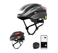 Lumos Casco Ultra Smart | Casco de Bicicleta | Luces Delanteras y Traseras (LED) | Intermitentes | Luces Stop | Conexión Bluetooth | Adulto: Hombre, Mujer (Gris Ceniza, Tamaño: XL) MIPS