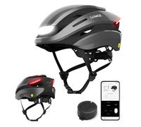 Lumos Casco Ultra Smart | Casco de Bicicleta | Luces Delanteras y Traseras (LED) | Intermitentes | Luces Stop | Conexión Bluetooth | Adulto: Hombre, Mujer (Gris Ceniza, Tamaño: XL) MIPS