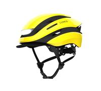 Lumos Casco Ultra Smart Plus | Casco de Bicicleta | Luz Delantera y Trasera (LED) | Intermitente | Luces de Freno | Conexión Bluetooth | Adultos: Hombre, Mujer (Raincoat Amarillo, Talla: M-L)