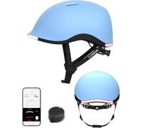 Lumos Nyxel Breeze - Casco de Bicicleta Inteligente con Luces LED Delanteras y traseras Ajustables con Intermitentes, Visibilidad de 360°, Control por aplicación, cómodo y Ligero, Casco de Skateboard