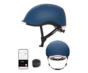 Lumos Nyxel - Casco de Bicicleta Azul océano, Talla M 55-59 cm, policarbonato, con iluminación LED, Intermitente y Sistema de Seguridad MIPS, Visibilidad de 360° para Ciclismo