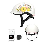 Lumos Nyxel Flower Power - Casco de Bicicleta Inteligente con Luces LED Delanteras y traseras Ajustables con Intermitentes, Visibilidad de 360°, Control por aplicación, cómodo y Ligero, Casco de