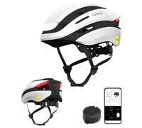 Lumos Ultra Casco Inteligene | Casco de Bicicleta | Luces LED Delanteras y traseras | Intermitentes | Luces de Freno | Conexión Bluetooth | Adulto: Hombre, Mujer (Jet White, Talla: XL)