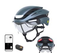 Lumos Ultra E-Bike - Casco inteligente | Certificado NTA 8667 | Luces LED delanteras y traseras | Protector facial retráctil | Controlado por aplicación | Bicicleta eléctrica, scooter, ciclismo,