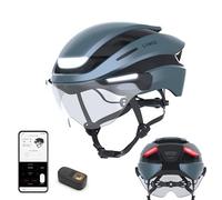 Lumos Ultra E-Bike - Casco inteligente | Certificado NTA 8667 | Luces LED delanteras y traseras | Protector facial retráctil | Controlado por aplicación | Bicicleta eléctrica, scooter, ciclismo,