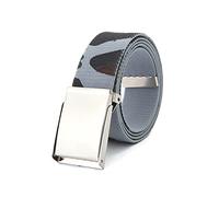 LuMOUzhou Cinturón casual de mujer en piel y nailon for vaqueros con hebilla metálica 3,8 cm 115 cm