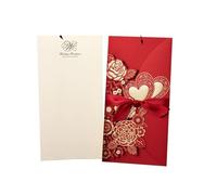 LuMOUzhou invitación invitación boda Tarjeta de invitaciones de boda con corazón de amor for todas las ocasiones, multicolor, 5 o 10 unidades(Red cover insert,10pcs)