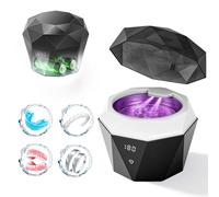 LUMYSPACE Dispositivo de limpieza por ultrasonidos 45 kHz máquina 180 ml U/V Dental Pod Retainer Cleaner para férulas dentales, raíles de mordedura, rieles de crujir, con función de temporizador