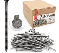 Lun Fix Clavo ranurado 2,8 x 50 mm - 5 kg | clavos de madera para construcción | clavos de construcción sin galvanizar | 50 mm de largo | pasadores de alambre clavos cabeza plana para carpintería