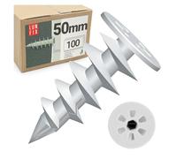 LUN FIX Tacos aislantes WDVS, 50 mm, 25 mm, placas aislantes | tacos de espuma rígida de poliamida, sin puentes térmicos, sin perforación previa