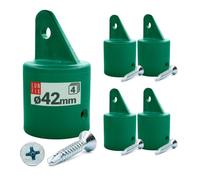LUN FIX Tapa de puntal de 42 mm, color verde, poliamida, para valla de | Resistente a los rayos UV, tapa de valla para puntales de valla, tubo redondo, accesorios para montaje en postes de vallas