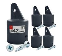 LUN FIX Tapas de puntales de 42 mm de grafito poliamida, para valla de | Resistente a los rayos UV, tapa de valla para puntales de valla, tubo redondo, accesorios para montaje en postes de vallas