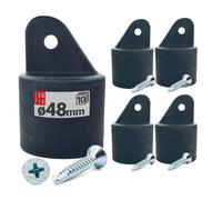 LUN FIX Tapas de puntales de 48 mm de grafito poliamida, para valla de | Resistente a los rayos UV, tapa de valla para puntales de valla, tubo redondo, accesorios para montaje en postes de vallas