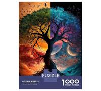 Luna al Atardecer Entre Dos árboles 1000 Piezas Puzzle Clásico Puzzle para Adultos, Cartón Reciclado - Reto Educativo Chulo, Juego En Casa, Regalo Ideal para Principiantes 38x26cm/1000pcs