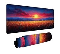 Luna Alfombrilla Ratón 400 x 100 x 3 mm Impermeable Alfombrilla Ratón XXL Campo de Trigo, Mousepad Mejora la Precisión y la Velocidad para Pc Gaming Mouse y Oficina Home Decoration Regalo FSBD-1930