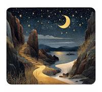 Luna Alfombrilla Ratón Pequeño 200x150x3mm, Alfombrilla Escritorio con Bordes Cosidos, Gaming Mouse Pad Puede Mejorar la Velocidad y la Precisión, para Accesorios Gaming, Cielo Estrellado 2-2387